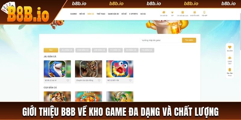 Giới thiệu B8b về kho game đa dạng và chất lượng