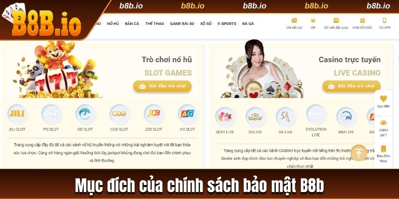 Mục đích của chính sách bảo mật B8b