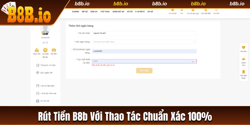 Rút tiền B8b